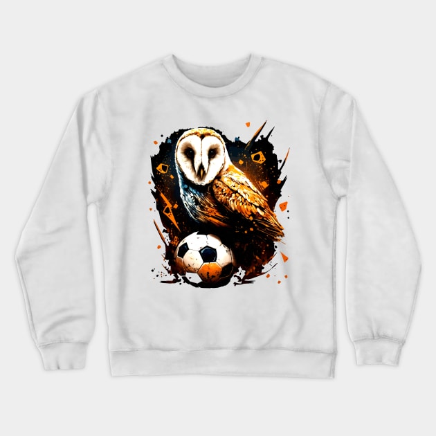 Barn Owl Sports Player Soccer Futball Football - Graphiti Art Graphic Trendy Holiday Gift Crewneck Sweatshirt by MaystarUniverse